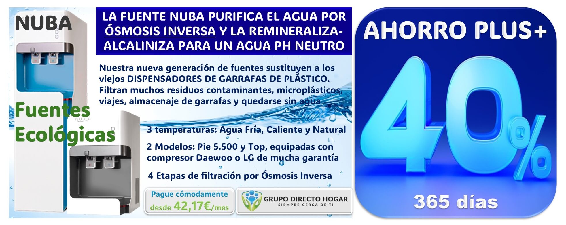 02 BANNER LINEA 2 - AHORRO PLUS+ Purificador agua fuente nuba